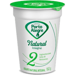 IOGURTE PORTO ALEGRE POTE 160G NATURAL INTEGRAL